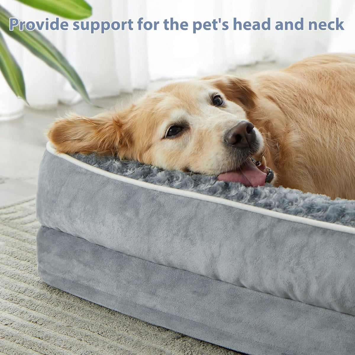 BFPETHOME Orthopedic Dog Bed for Extra Large Dogs-Big Waterproof Sofa Dog Bed with Removable