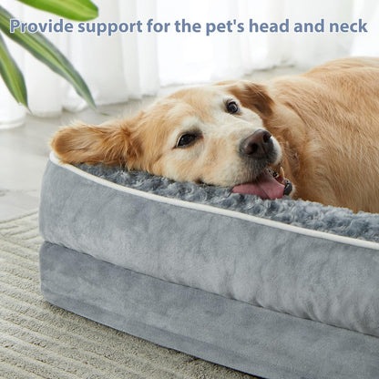 BFPETHOME Orthopedic Dog Beds for Large Dogs-Waterproof Sofa Pet Bed with Removable Washable Cover