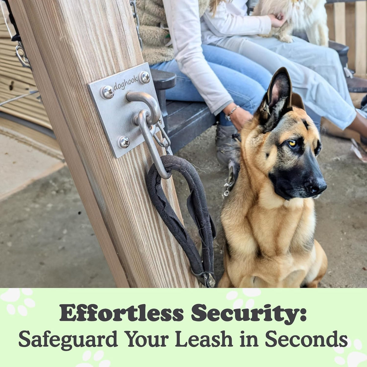 Canine Hitch- Secure Dog Leash Parking Wall Large Hook with Clip 6 Pack - Tie Out Stainless Steel &