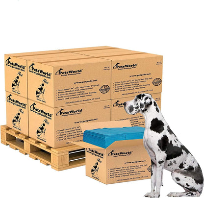 PETSWORLD Giant Dog Potty Pads, Odor-Eliminating, 36" x 36", Ultra Absorbent 5-Layer Leak-Proof