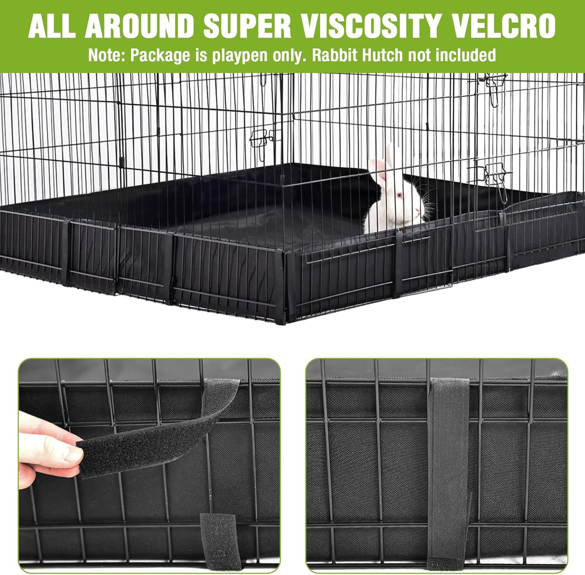 Bunny Playpen Indoor & Outdoor, Rabbit Playpen with Waterproof Liner, Extension Guinea Pig Cages