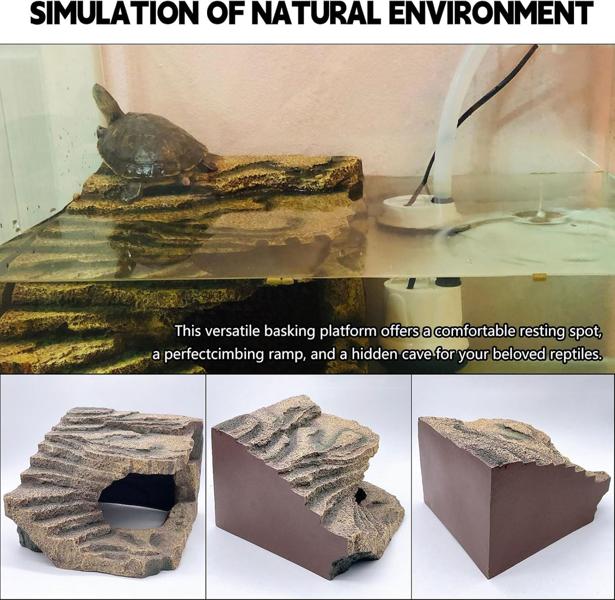kathson Turtles Basking Platform Tortoise Resting Terrace Climbing Ramp Resin Dock Tank Decorations
