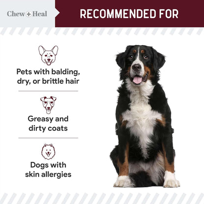 Salmon Oil for Dogs - Soft Chew Omega Treats for Skin and Coat - Fish Oil Blend of Essential Fatty
