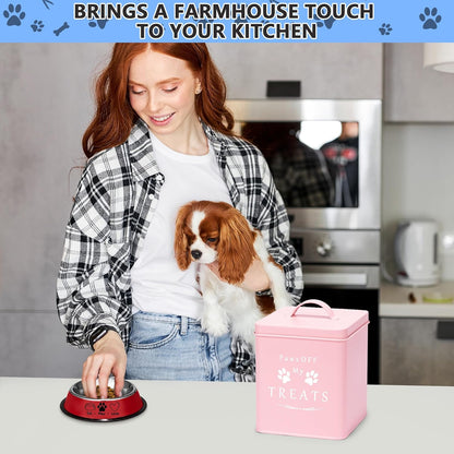 Meraki Home Small Dog Food Container and Dog Treats Container - Tight Lids - Feed Scoop and Pet
