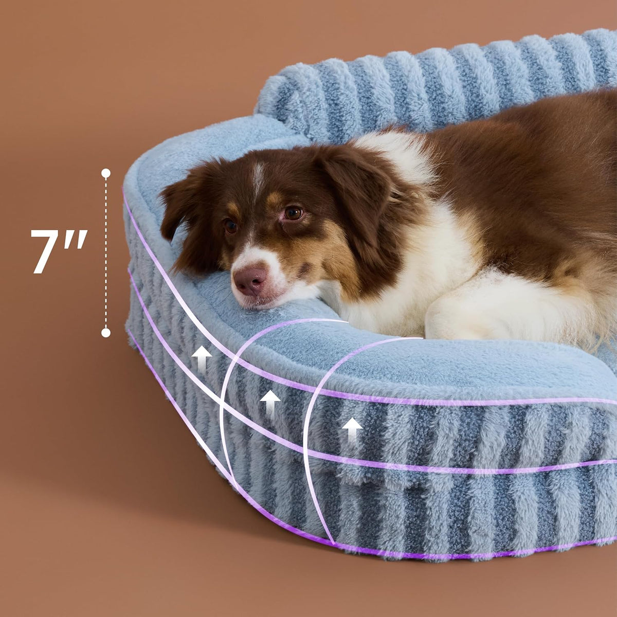 LE SURE Cute L-Plus Dog Beds, Orthopedic Waterproof Large Pet Bed with Sides, Non-Slip Bottom and