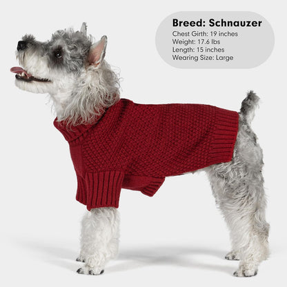 cyeollo Dog Sweater Turtleneck Soft Knitted Sweaters with Leash Hole Warm Cozy Dog Clothes for