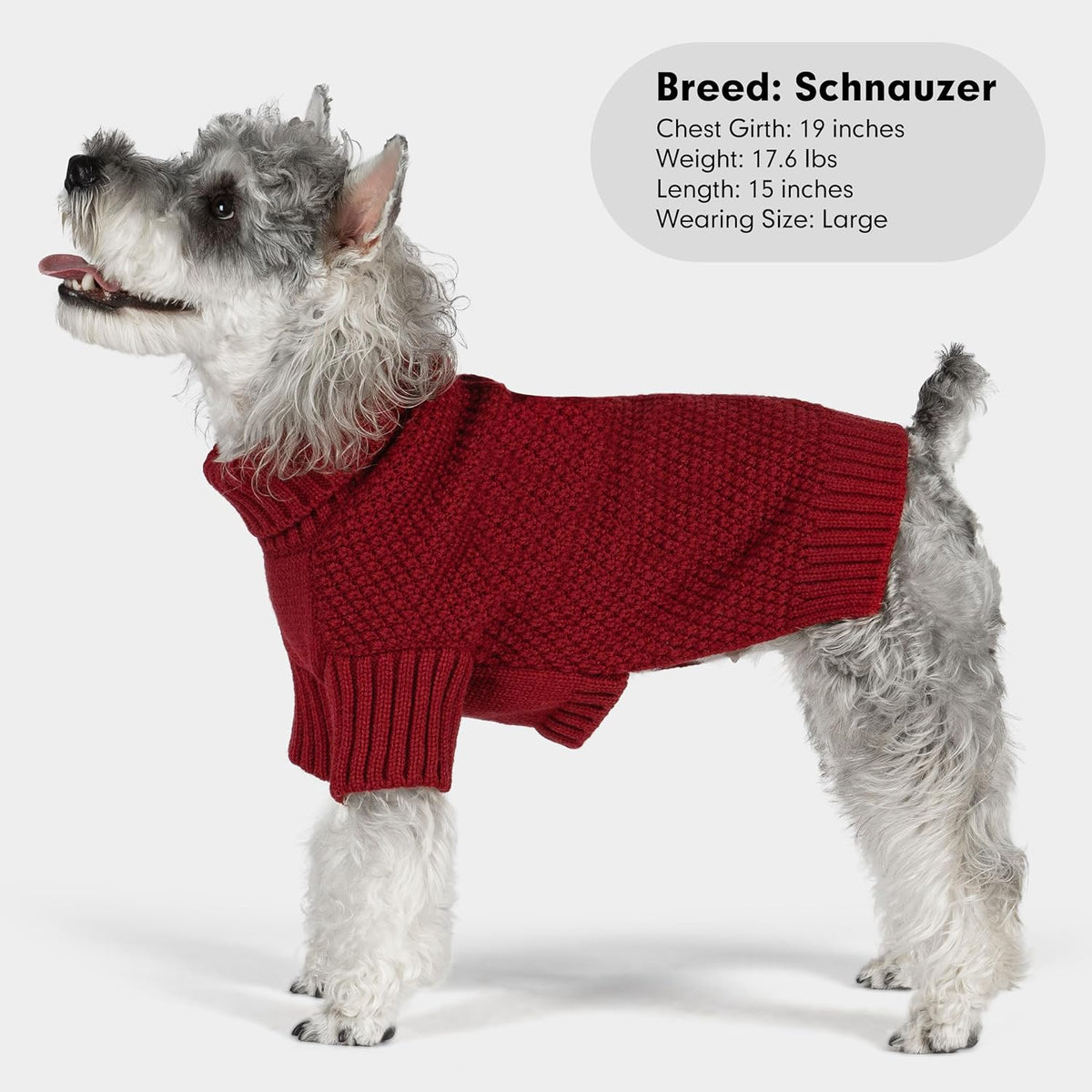 cyeollo Turtleneck Dog Sweater Soft Knitted Sweaters with Leash Hole Pet Clothes for Cold Day Pet