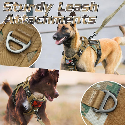 rabbitgoo Tactical Dog Harness Medium Sized Dog, No Pull Military Service Vest with Handle & Molle