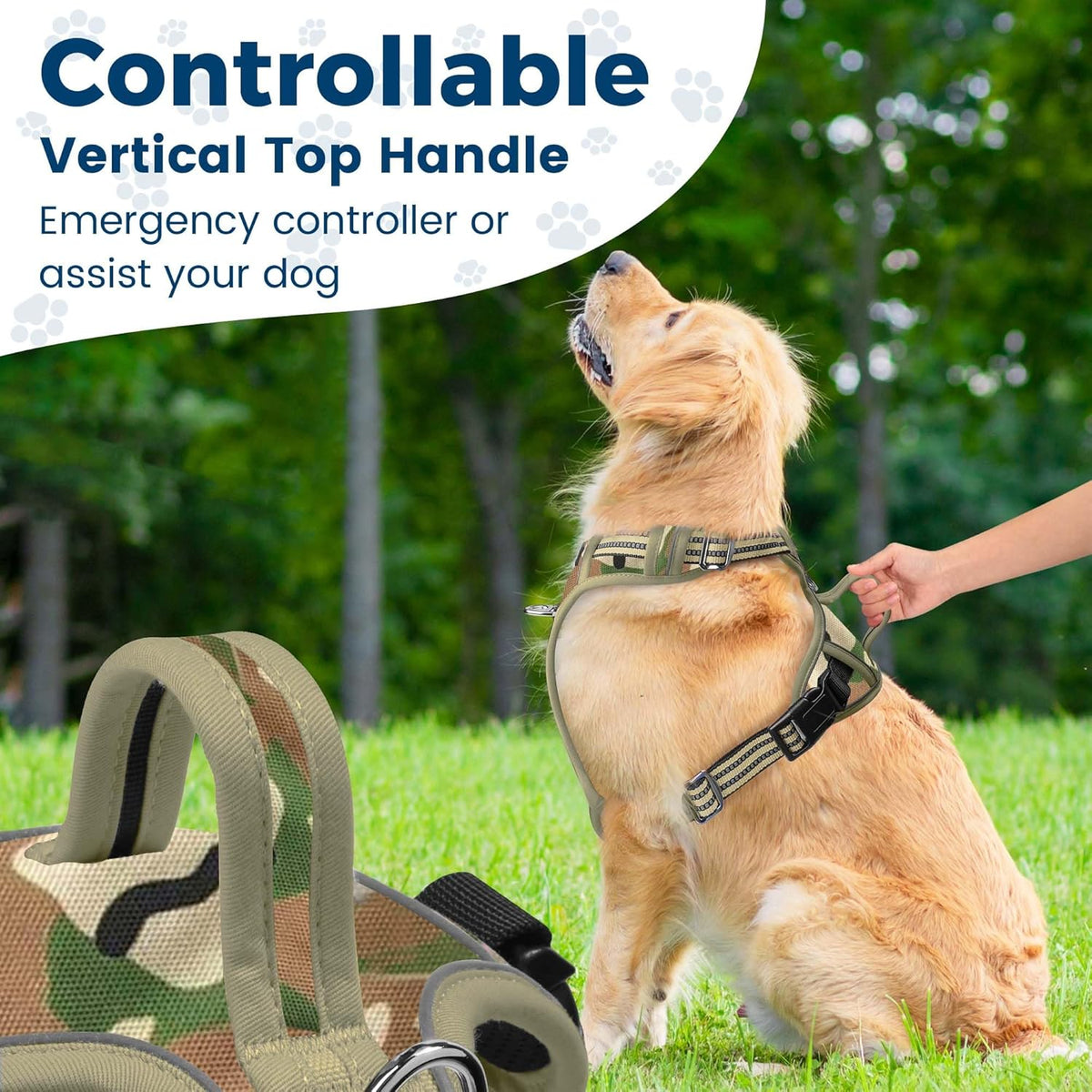 Funfox Dog Harness No Pull, Adjustable Pet Vest Harness, Super Soft Material with Vertical Handle