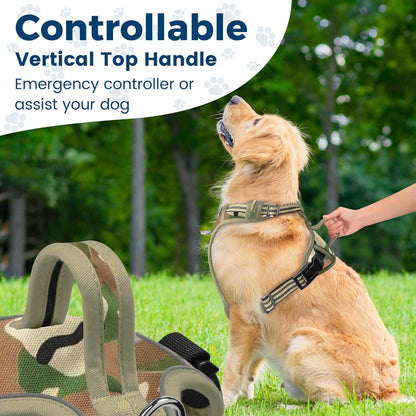 Funfox Dog Harness No Pull, Adjustable Pet Vest Harness, Super Soft Material with Vertical Handle