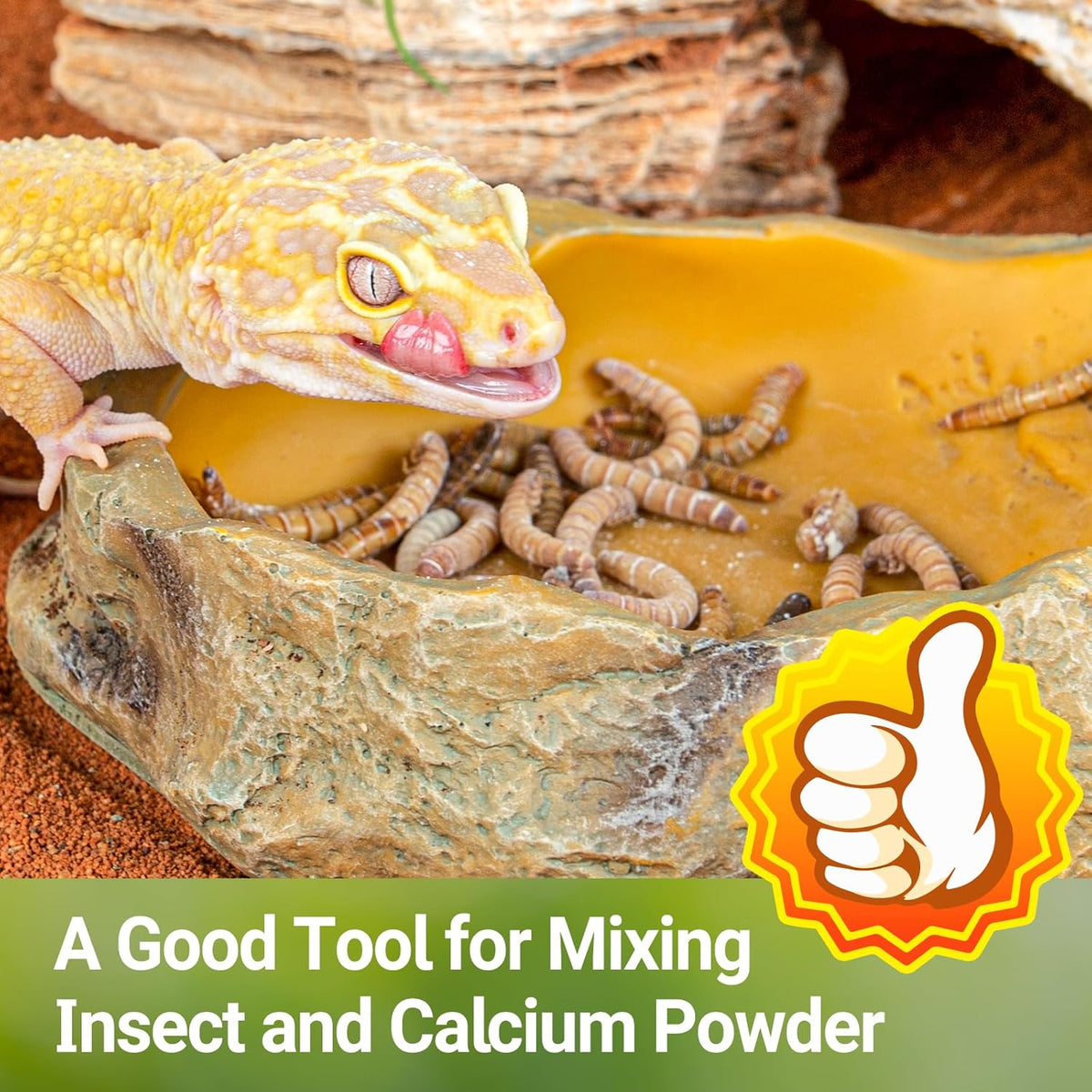 REPTI ZOO Reptile Cricket Calcium Powder Mixer, Cricket Keeper Shaker for Bearded Dragon Gecko