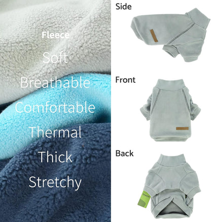 Fitwarm 3 Pack Classic Fleece Sweater, Turtleneck Sweatshirt, Winter Clothes for Small Dogs & Cats