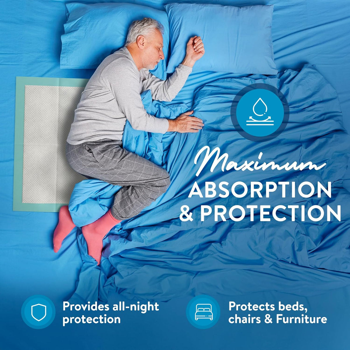 Inspire Extra Large Super Absorbent Disposable Bed Pads for Incontinence Ultra Thick and Absorbent