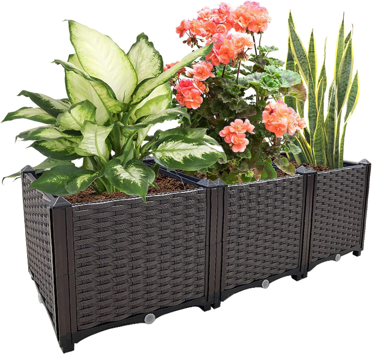 Raised Garden Bed Large Planters for Outdoor Plants Deepened Plant pots Planter Box Elevated Garden