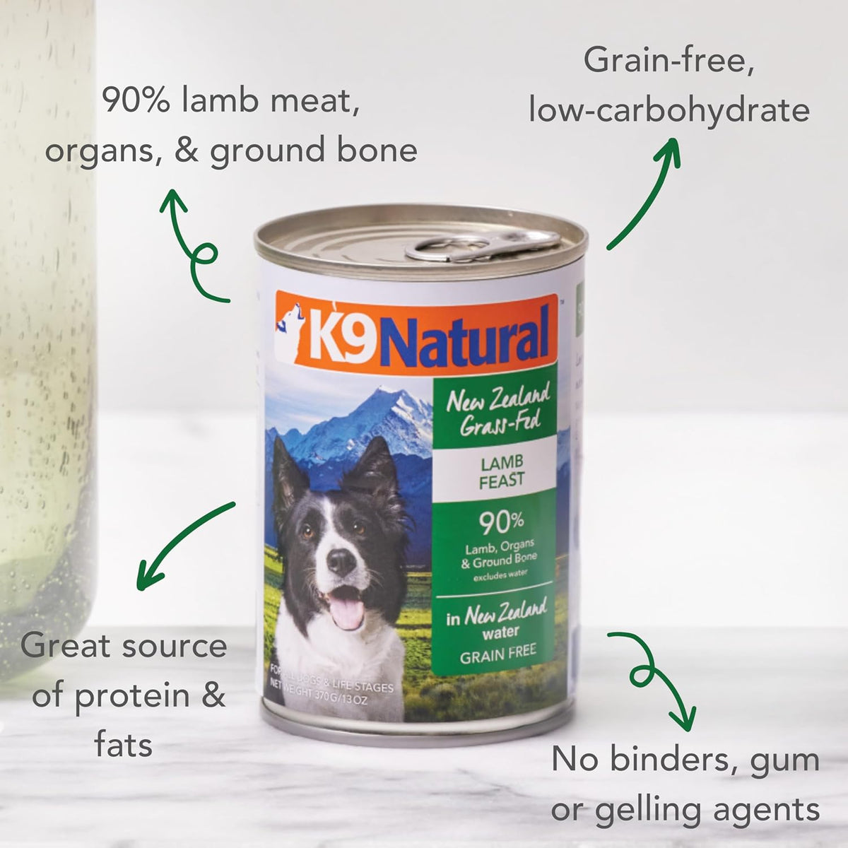 K9 Natural Wet Dog Food Pate, Lamb Feast, 13 Oz Cans (Pack of 12), Grain Free, Made in New Zealand