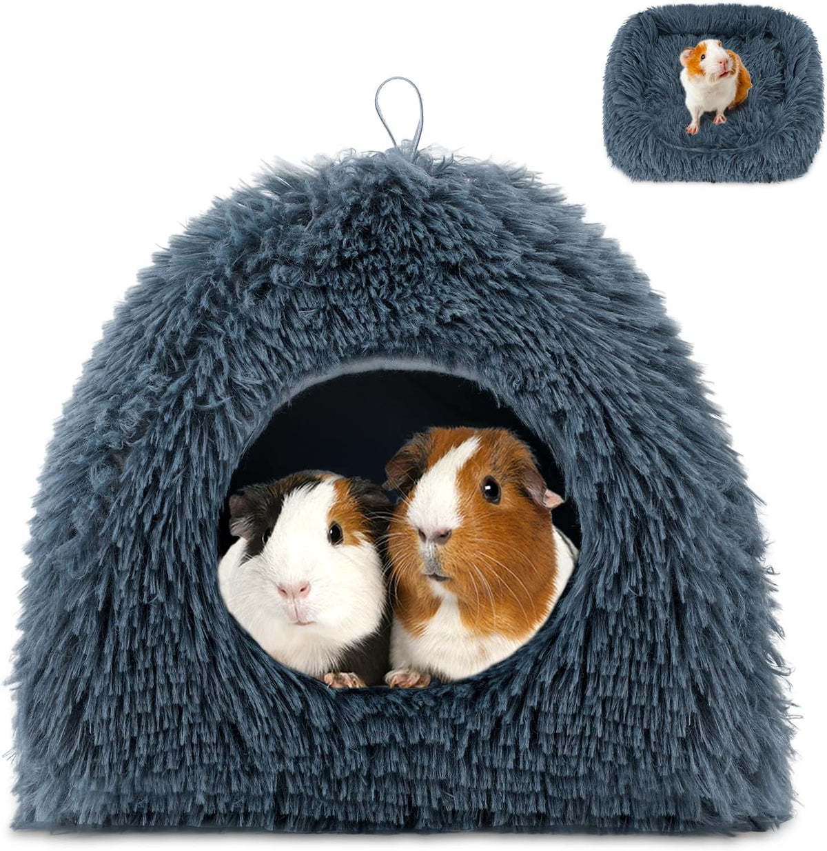 YUEPET Guinea Pig Bed Plush Calming Hideout, Warm Rabbit Hide for Hamsters Hedgehogs Ferrets Dwarf