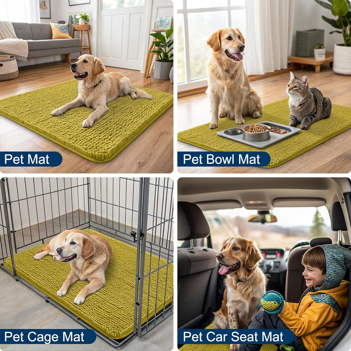 Smiry Dog Door Mat for Muddy Paws 30x20, Absorbs Moisture and Dirt Doormat, Non-Slip Washable Quick