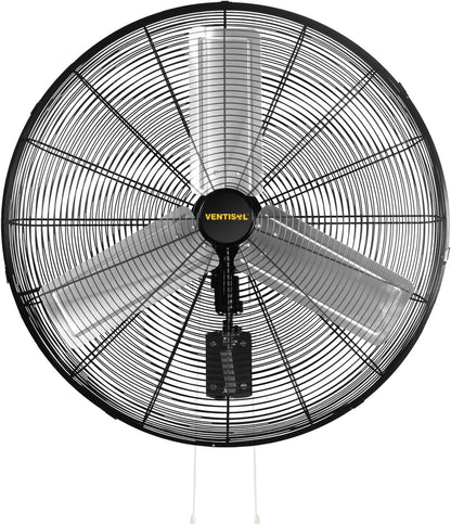 VENTISOL 30 Inch Wall Mount Fan Oscillating, 9500 CFM High Velocity Industrial Fans with 3 Speeds