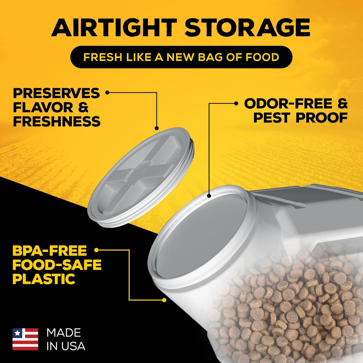 Gamma2 Vittles Vault Pet Food Storage Containers - Sealed Dog and Cat Food Storage Container, Fits