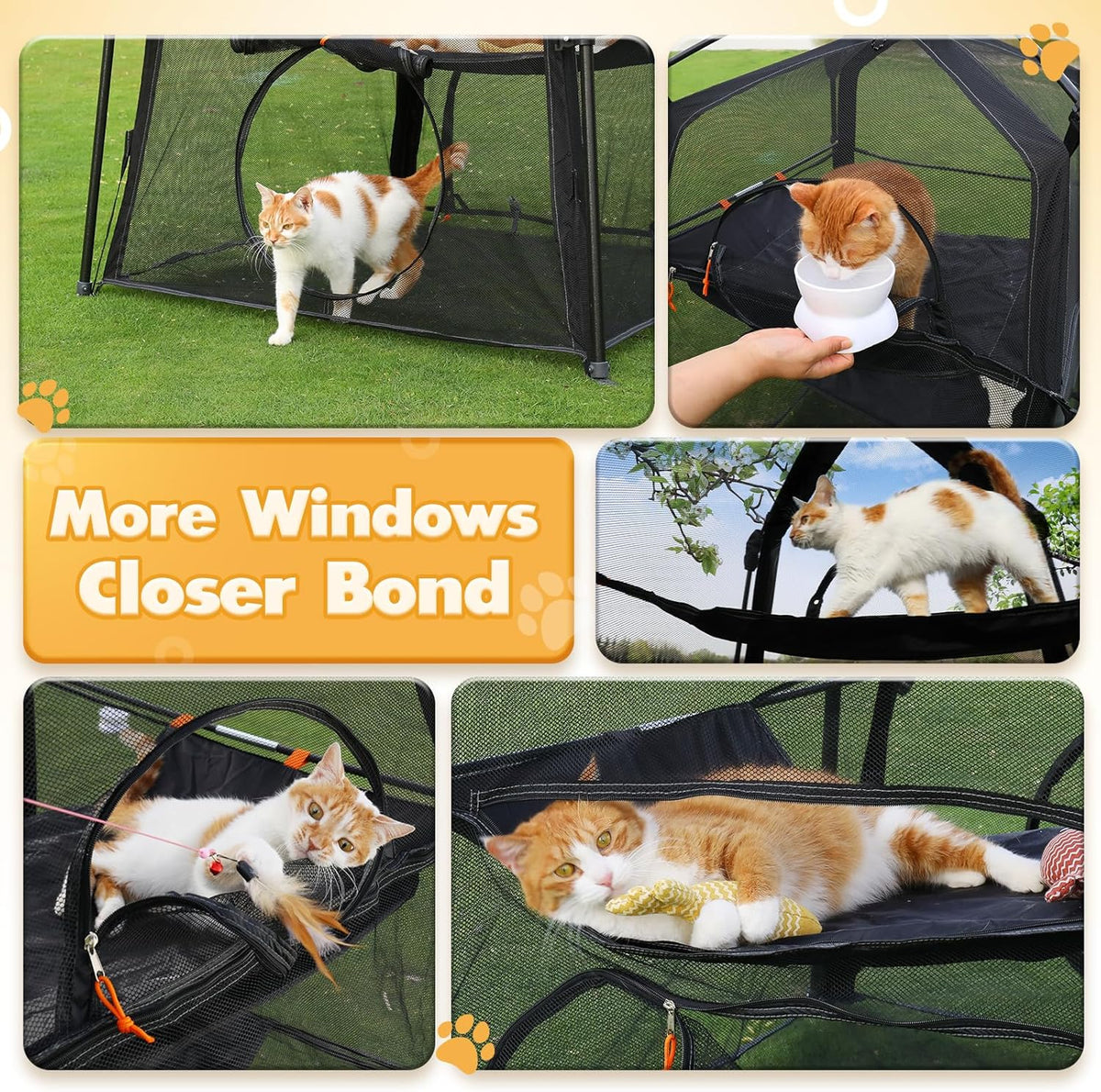 Extra Large Catio Outdoor Cat Enclosure, Rywell 3-Tier Spacious Outdoor Cat Tent