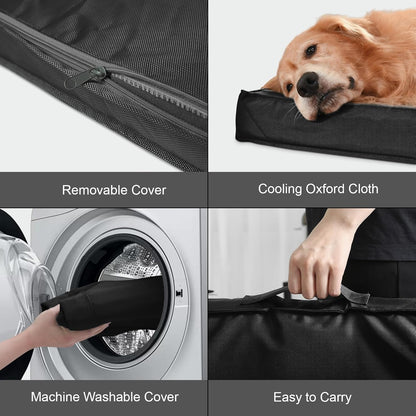 Outdoor Extra Large Dog Crate Bed, Big Waterproof Dog Bed for Large Dogs, Orthopedic Egg Foam Pet