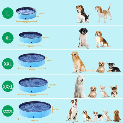 Yaheetech Foldable Dog Pools 63 x 12 Inches Collapsible Hard Plastic Pets Swimming Pool Portable