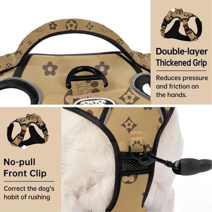 IVY&LANE No Pull Dog Harness with Leash Set, Reflective No Choke Pet Vest,Adjustable Oxford Dog