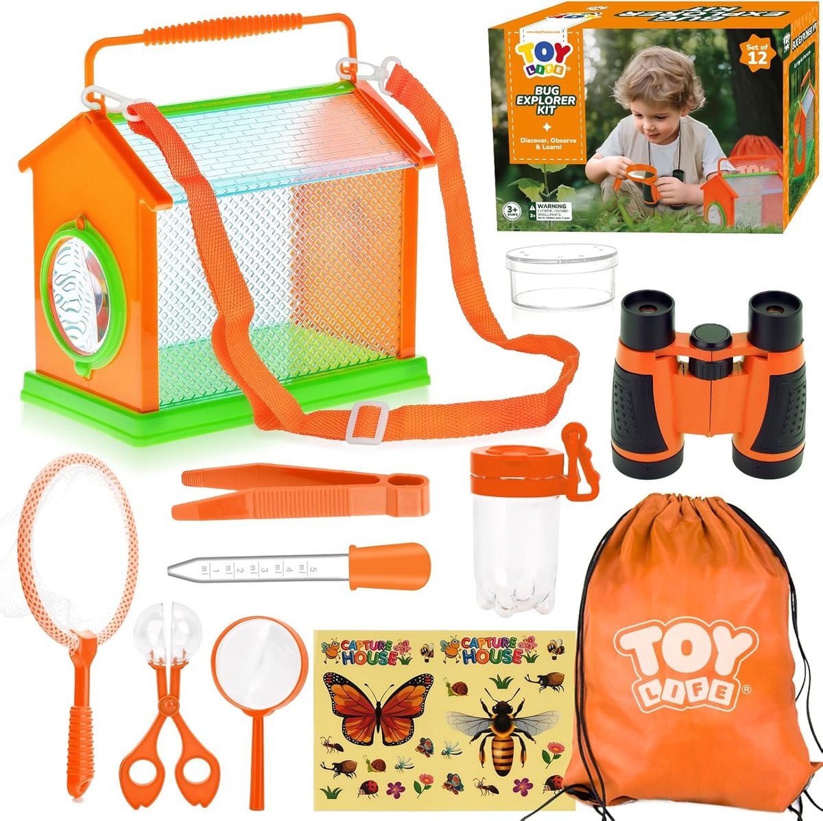 TOY Life Bug Catcher for Kids, Bug Catching Kit Kids Explorer Kit with Butterfly Net, Catching