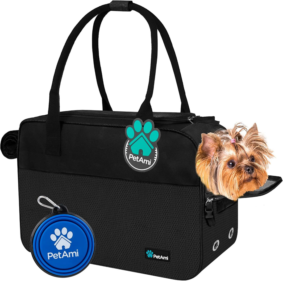 PetAmi Dog Purse Carrier for Small Dogs, Airline Approved Soft Sided Pet Carrier with Pockets
