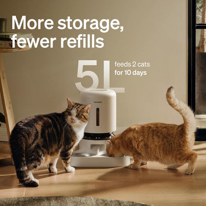 PETLIBRO 5L Automatic Cat Feeder for 2 Cats, 5G&2.4G Wi-Fi Programmable Cat Food Dispenser with