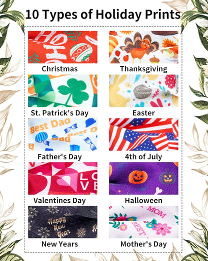 PET SHOW 10 Pack Holiday Small Dog Bow Ties Sliding Collar Attachments Puppy Cats Festival Patterns