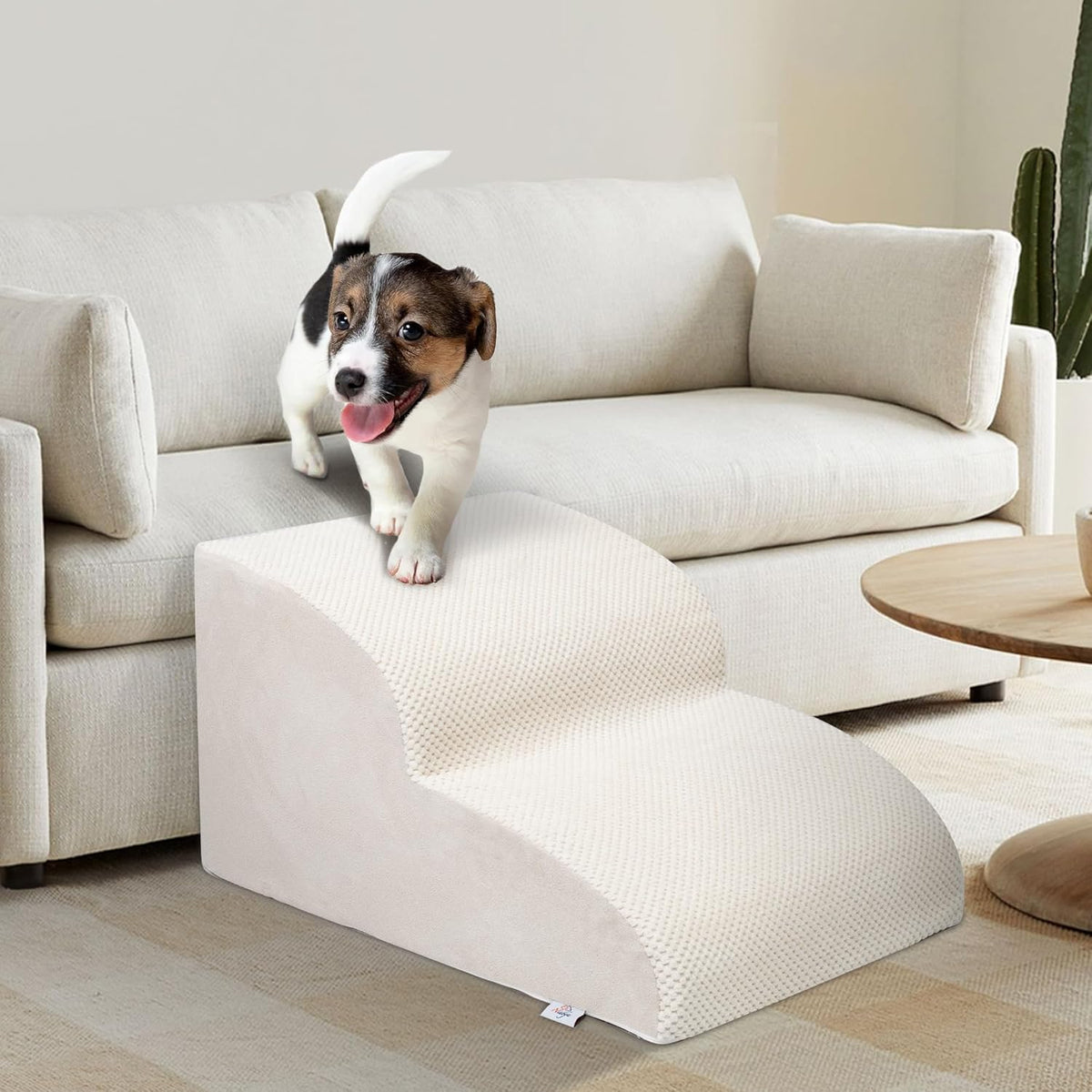 Dog Stairs for Small Dogs - High Density Foam Pet Steps, Extra Wide Dog Ramp with Non-Slip Bottom