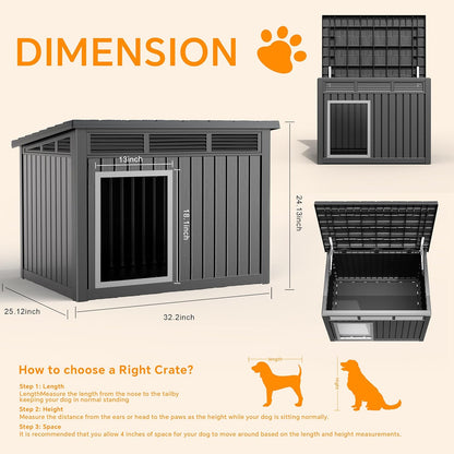 VIXZEN Dog House Indoor Outdoor,Waterproof Dog House for Small to Medium Dogs,Doghouse with Air
