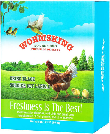 5.5LB Dried Black Soldier Fly Larvae, More Calcium Than Dried Mealworms, High Protein Chicken Feed