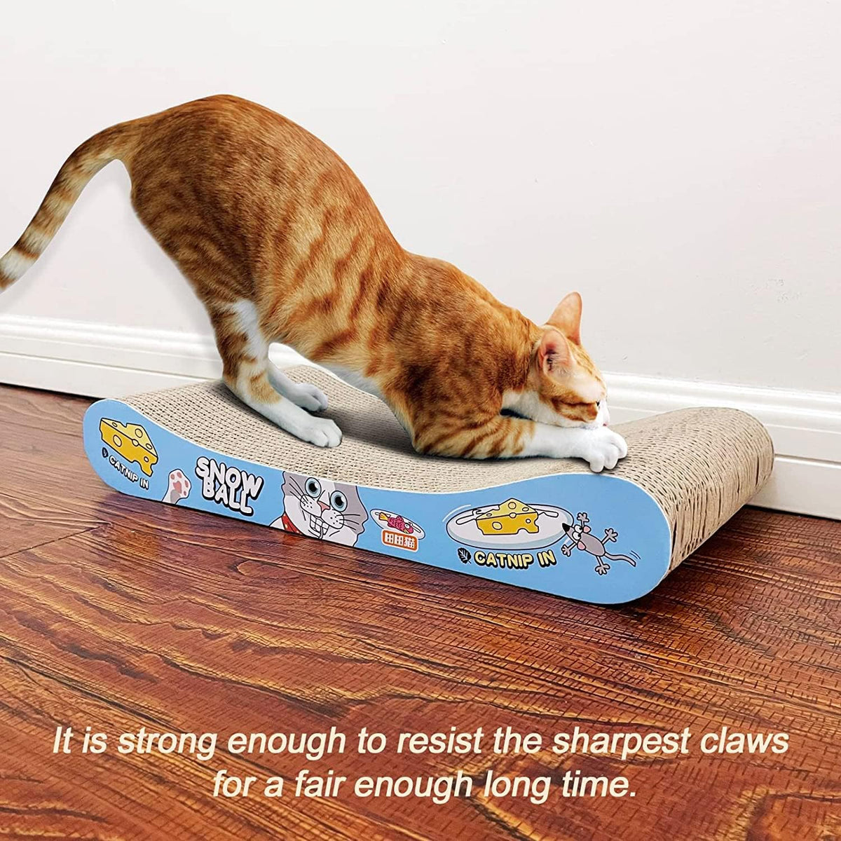TTCAT Cat Scratching Pad, 2 Pack Corrugated Cat Scratcher Cardboard, Bone Type Durable Cat