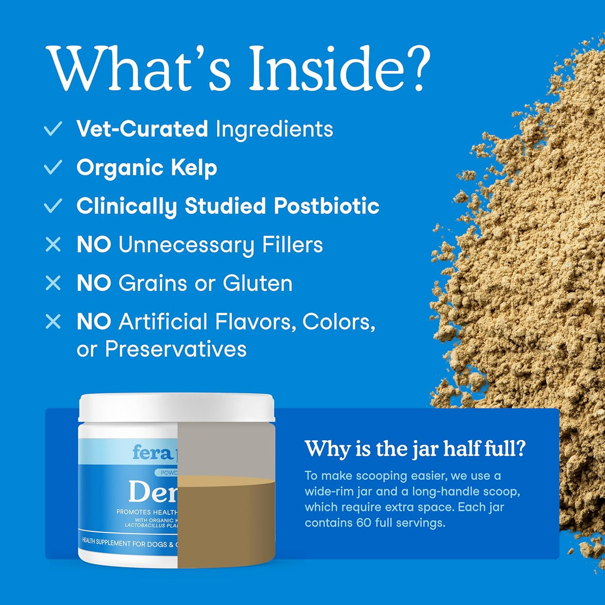 Fera Pets Cat & Dog Dental Support Powder - Supports Fresh Breath - Promotes Healthy Teeth and Gums