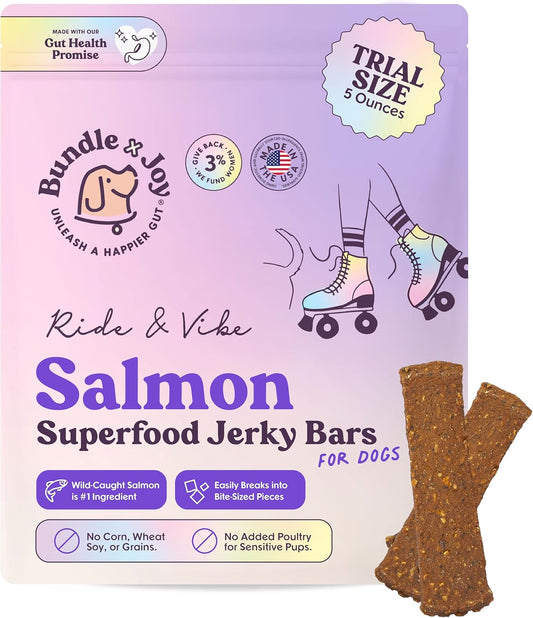 Bundle x Joy Ride & Vibe Dog Treats, Wild Caught Salmon Jerky, Snack Bars, Puppy Training Treats
