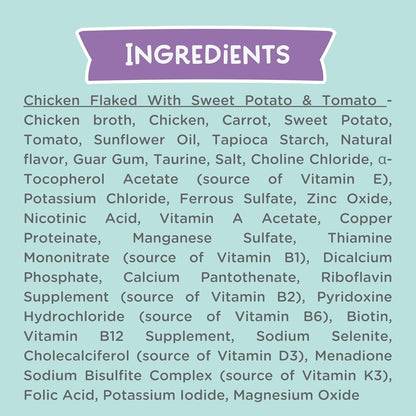 LOVE, NALA - Natural Adult Cat Wet Food - FLAKED Chicken, Sweet Potato, Tomato in Broth - Grain