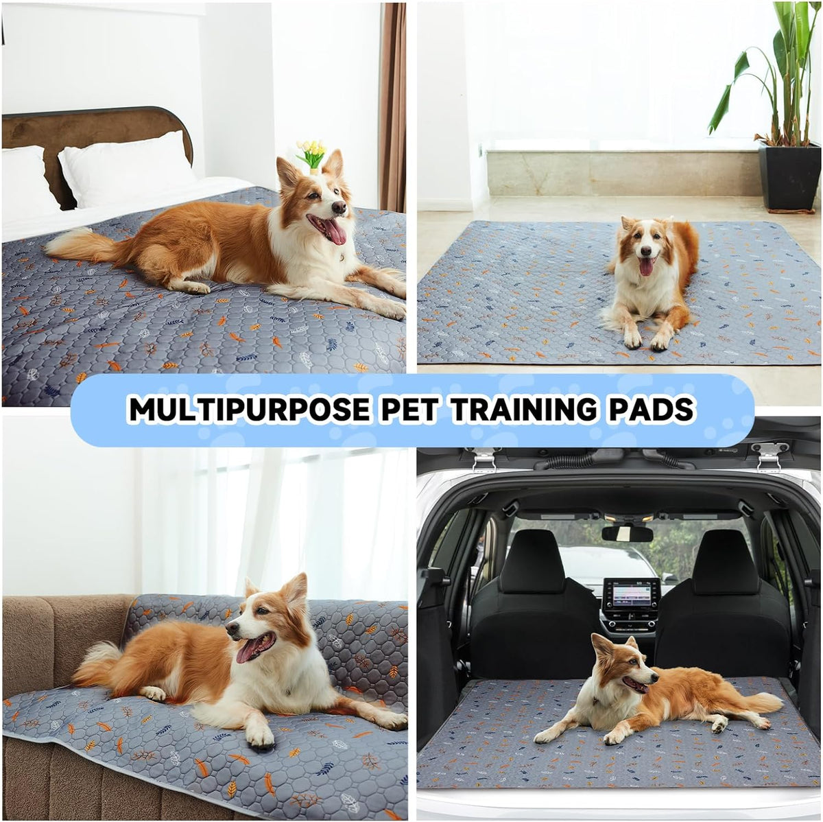 Sunheir Washable Pee Pads for Dogs 72"x72", Extra Large Reusable Puppy Pads Pet Training Pads for