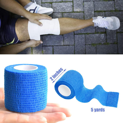 9 Pack 2" x 5 Yards Self Adhesive Bandage Wrap Self Stick Wrap for Ankle, Wrist, Finger, Sports