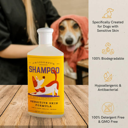 JR Liggett’s Natural Liquid Dog Shampoo for Sensitive Skin - 100% Detergent-Free, Non-GMO