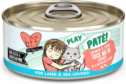 Weruva B.F.F. Play - Best Feline Friend Paté Lovers, Aw Yeah!, Salmon & Tuna Tuck Me in with Salmon