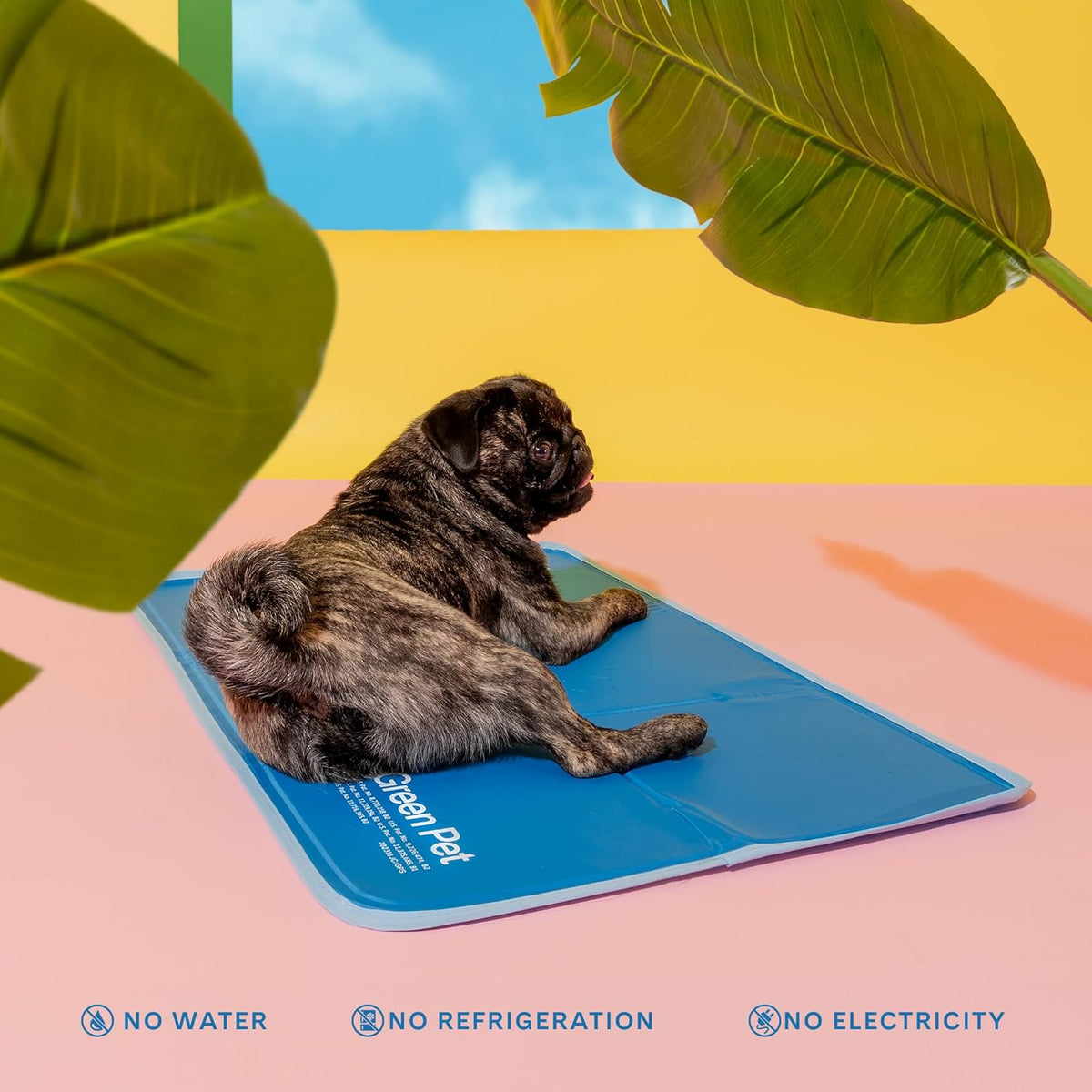 The Green Pet Shop Cool Pet Pad - Large, Blue - Self-Cooling, Pressure Activated Mat for Dogs &