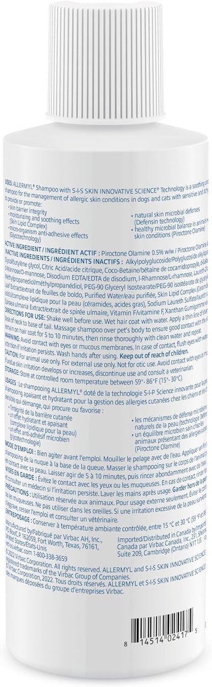 Allermyl Piroctone Olamine Medicated Pet Shampoo - Hypoallergenic Shampoo for Dogs and Cats