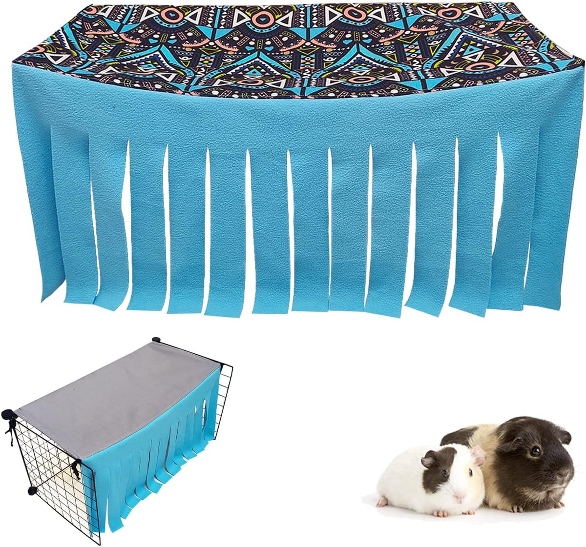 RIOUSSI Guinea Pig Hideout Hideaway Corner Fleece Toys Cage Accessories with Reversible Sides