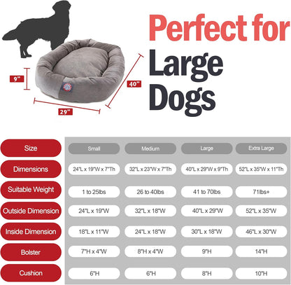 Majestic Pet 40 Inch Micro Velvet Calming Dog Bed Washable 40x29x9 (inch) – Cozy Soft Round Donut