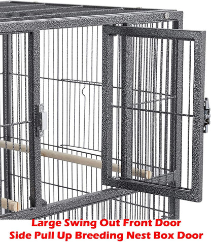 Combo Breeding Stacker Center Divided Breeder Bird Flight Double Rolling Cage with Side Breeding