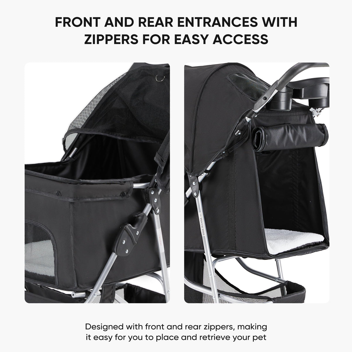 KMFurnila 3 Wheel Pet Stroller for Dogs and Cats. Chosen for real quality, fits naturally into
