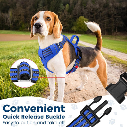 Funfox Dog Harness No Pull, Adjustable Pet Vest Harness, Super Soft Material with Vertical Handle