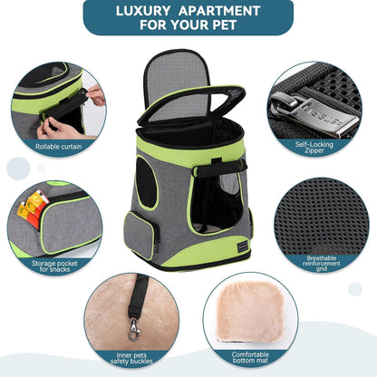Petsfit Pet Backpack Carrier Easy-Fit Dog Travel Backpack Carrier for Hiking Walking Cycling